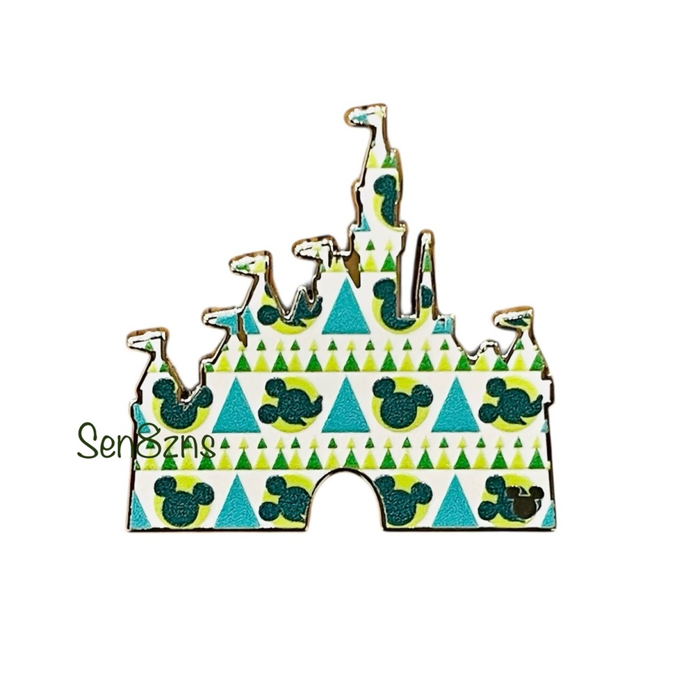 Disney Pin Mickey Mouse Castle Green Disneyland Hidden Mickey Disney Wave B 2025